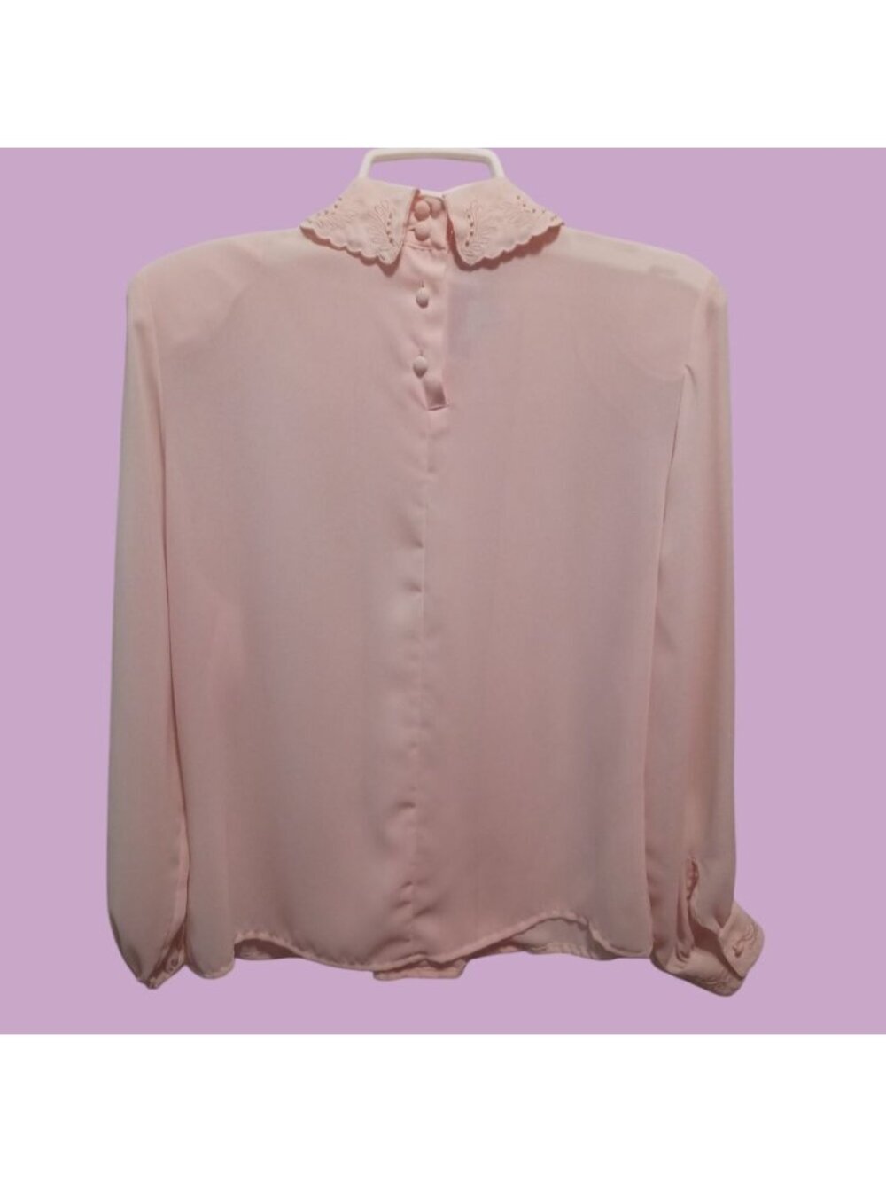 Laura&Jayne WomenBack Button Blouse Embroidered & Pleated Blush Pink Petite 10 - Picture 2 of 10